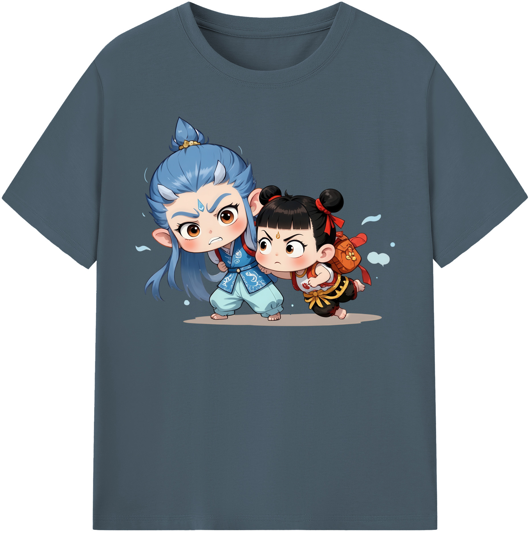 （画像用） Ne Zha 2 ナタ 魔童の大暴れ 綿100％半袖Tシャツ（フロントプリント）